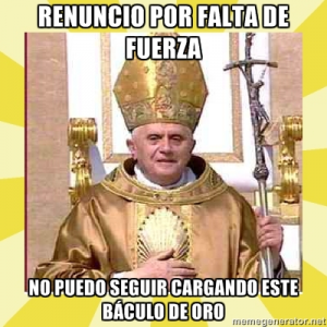 benedicto se mete el báculo por donde