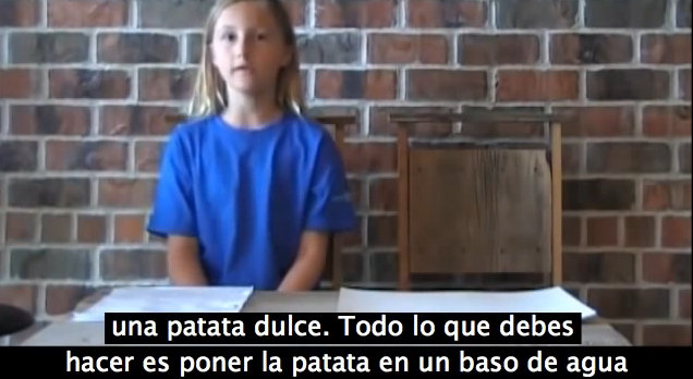 Niña sorprende con experimento que comprueba los riesgos de productos químicos en Patatas